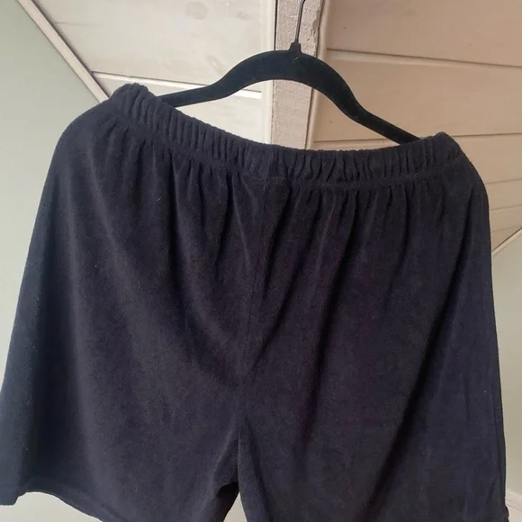 NWT VTG Reebok Black Drawstring Terry Cotton Blend Women's Shorts Size Large - Picture 8 of 9